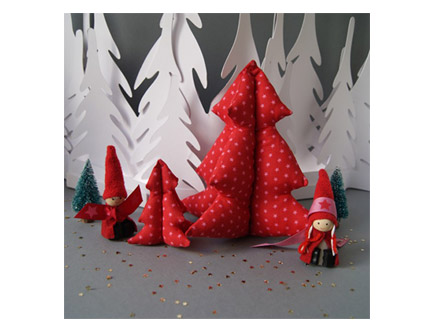 Decorativos Árboles de Navidad rubí brillantes