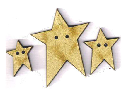 Botón Madera 3 Estrellas