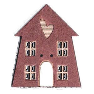 Botón Madera Pintada Casa Granate