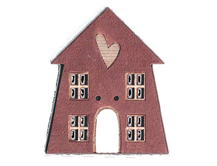 Botón Madera Pintada Casa Granate