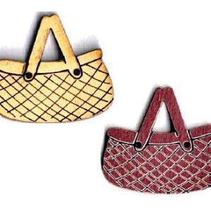 Botón Madera Pintada Cesta en Crema o en Rojo