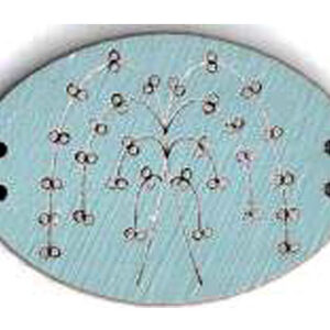 Botón Madera Pintada Árbol Azul