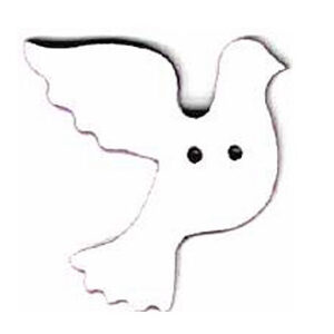 Botón Madera Pintada Paloma Blanca