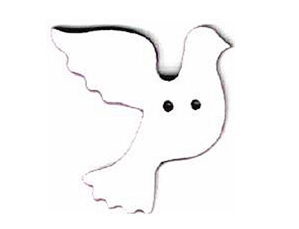 Botón Madera Pintada Paloma Blanca