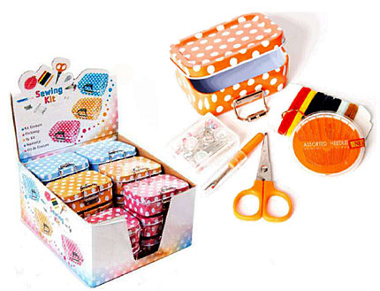 Cajita Metálica Costurero Lunares - 18 Unidades