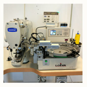 Máquina de coser botones con alimentador automático Brother con motor Direct Drive BE-438FX