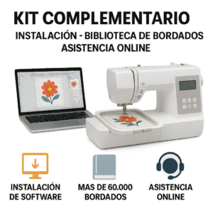 INSTALACIÓN, BIBLIOTECA DE BORDADOS Y ASISTENCIA ONLINE