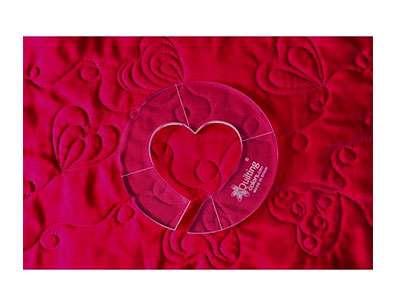 Regla para acolchar círculo con corazón